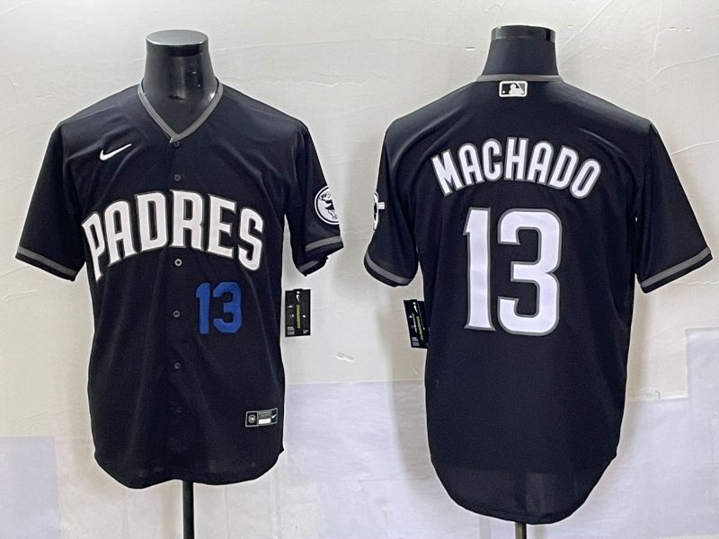 Men 2025 San Diego Padres #13 Machado Black Game Nike MLB Jersey style 7032->san diego padres->MLB Jersey